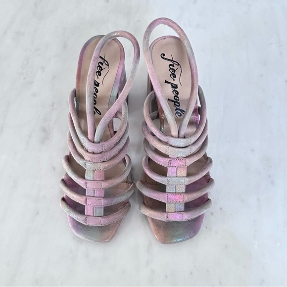 Free People Colette Strappy Platform Sandal in Rainbow Metallic Brand New Size 7 - Picture 6 of 11